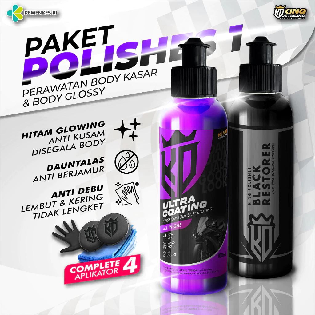 100ml Paket Pengkilap Eksterior Semi Coating dan Penghitam Permanen Efek Daun Talas