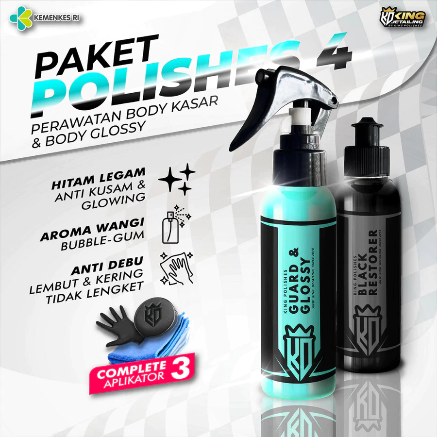 100ml Paket Pengkilap Pengkilat Mobil Motor Glossy Efek Daun Talas dan Penghitam Dashboard